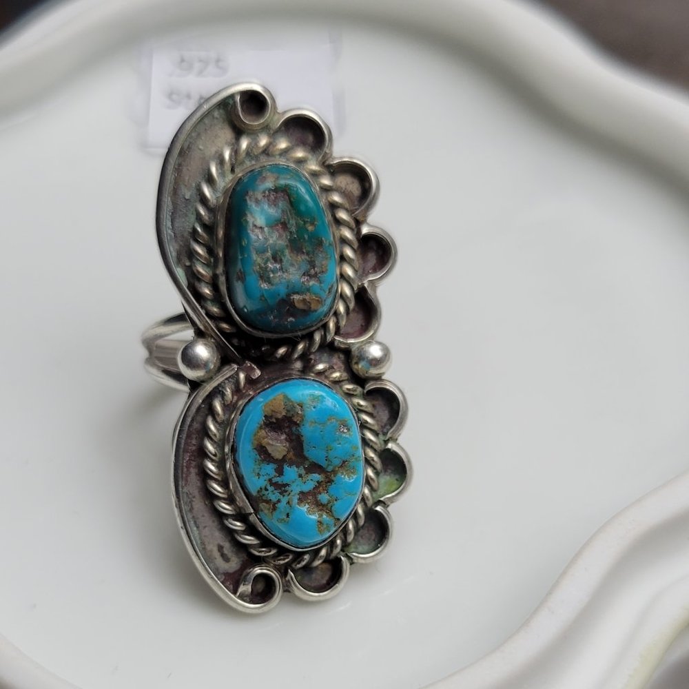 Antique SouthWest Sleeping Beauty Turquoise Ring